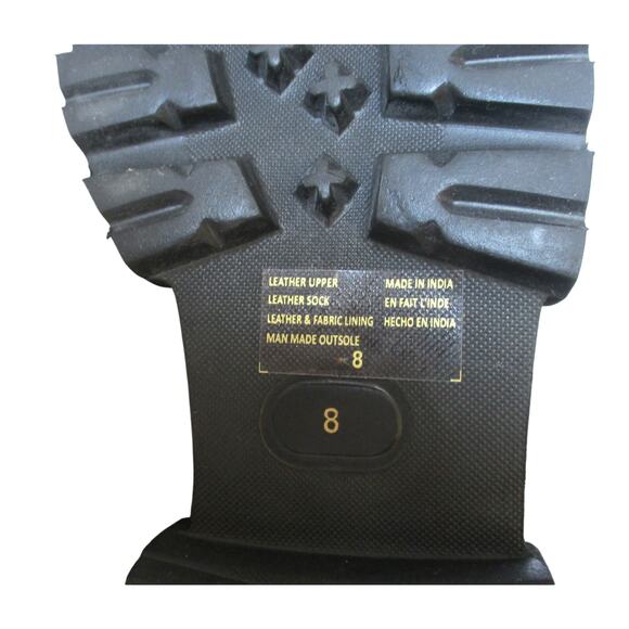 New SEYCHELLES Black Leather Lug Sole Chelsea Ankle Boots Women Sz 8 - Picture 12 of 12